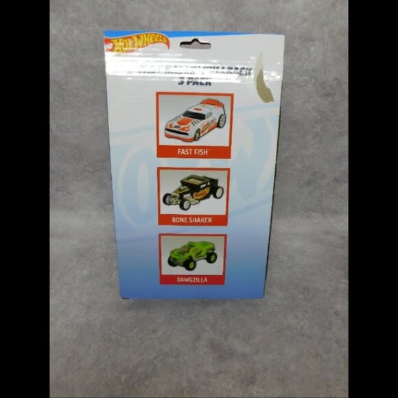 Hot Wheels Fast Racer Pullback Go 3 Pack Fast Fish Bone Shaker Dawgzilla Lot NEW - Picture 3 of 3